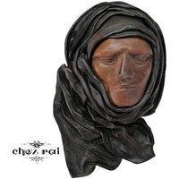 Vintage Leder Gesichtsmaske Deko Maske Gesicht Wandbehang Wanddekoration/Chez Rai von ChezRai