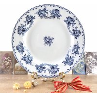 Große Runde Schüssel Sarreguemines Bertha 19. Jahrhundert Blau Dekoriert, Vintage-Service-Gericht Bertha, Französisch Geschirr Blaue Blumen Große Runde Schüssel Sarreguemines Bertha 19. Jahrhundert Blau Dekoriert, Vintage-Service-Gericht Bertha, Französisch Geschirr Blaue Blumen von ChezUlysseVintage