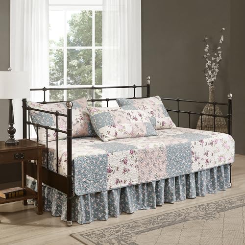 Chezmoi Collection Abbi 5-teiliges Tagesbett-Set, Shabby Chic, florales Tagesbettbezug, vorgewaschene Baumwolle, gerüscht, Patchwork, Tagesbett-Set Chezmoi Collection Abbi 5-teiliges Tagesbett-Set, Shabby Chic, florales Tagesbettbezug, vorgewaschene Baumwolle, gerüscht, Patchwork, Tagesbett-Set von Chezmoi Collection