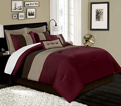 Chezmoi Collection Loft Bettwäsche-Set, 8-teilig, gestreift, Kingsize-Bett, Burgunderrot/Kaffee/Braun Chezmoi Collection Loft Bettwäsche-Set, 8-teilig, gestreift, Kingsize-Bett, Burgunderrot/Kaffee/Braun von Chezmoi Collection