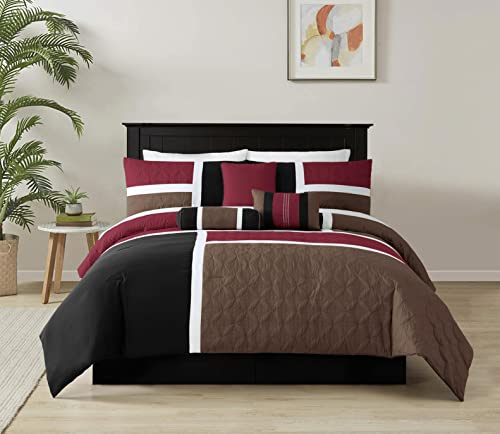 Chezmoi Collection Upland Patchwork-Bettwäsche-Set, gesteppt, 7-teilig, Burgunderrot/Schwarz/Braun Chezmoi Collection Upland Patchwork-Bettwäsche-Set, gesteppt, 7-teilig, Burgunderrot/Schwarz/Braun von Chezmoi Collection