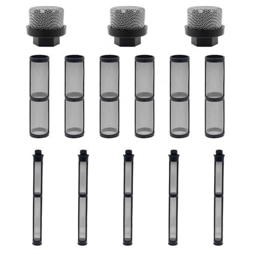 ChgImposs Airless Spritzpistole Filter für Graco 390 395 490 495 595 3400 Sprühgerät mit Strohfilter, Sprühpumpe Innenkernfilter und Pistolenfilter Doppel-Edelstahl 14 Stück von ChgImposs