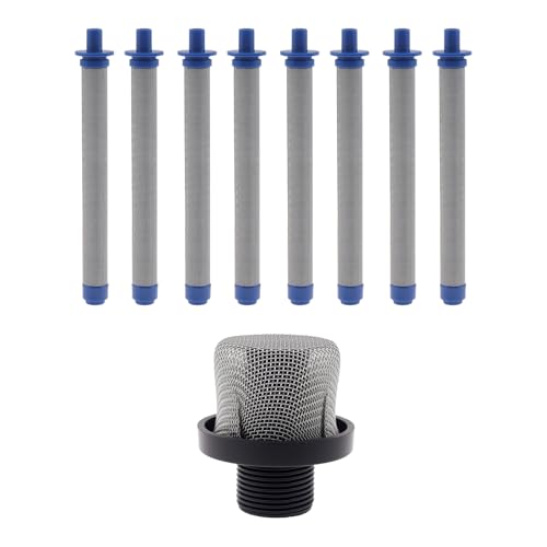 ChgImposs Sieb für Graco Farbsprüher, 288716 3/4 Zoll Einlasssieb und 288749 60 Netzfilter für Ersatz Airless-Farbspritzpistolenfilter, 9-teiliges Filter-Kombi-Set von ChgImposs