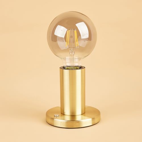 Chi-buy Minimalistische Touch Control Tischlampe Nachttisch Moderne Dimming Schreibtisch Lampen mit LED Birne USB Powered für Schlafzimmer Wohnzimmer Büro (Brass) von Chi-buy