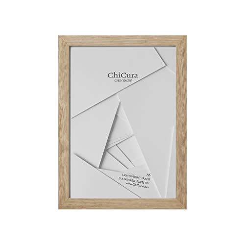 ChiCura Bilderrahmen Holz A5 Akrylglas (Eiche) | Eleganter Bilder Rahmen 15x21 cm Poster Plakat Foto Wand Hängen | Fotorahmen für Kinderzeichnungen Puzzle Collage Kunst | Photo Frames for Wall von ChiCura