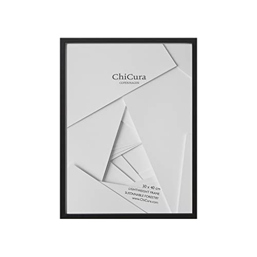 ChiCura Bilderrahmen 30x40 Holz und Glas (Hartholz) | Schwarze 30x40 cm Bilderrahmen Poster Plakat Foto Wand Hängen | Fotorahmen für Kinderzeichnungen Puzzle | Photo Frames for Wall von ChiCura