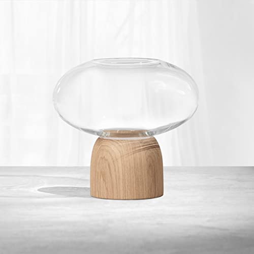 ChiCura Porcini Glas Vase, 22 cm Hoehe, Eiche/Clear von ChiCura