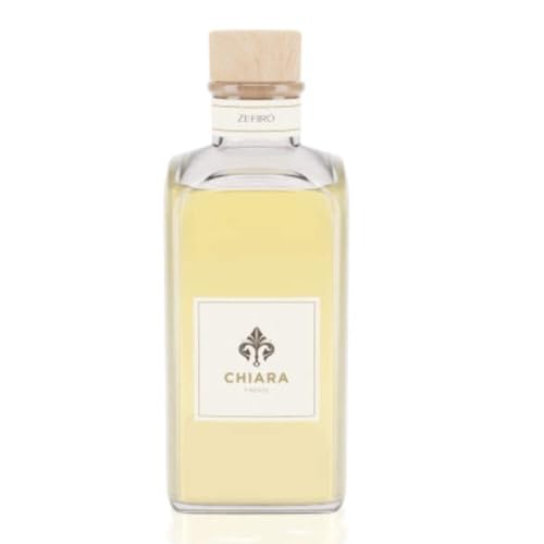 Chiara Firenze Raumduft Zefiro 100 ml Flasche + Stäbchen Made in Italy Mandarine – Rosa Pfeffer – Bernstein grau von Chiara Firenze