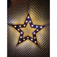 Holzstern Leuchtend, 20Er Led Lichterkette, Pappel Sperrholz, Lasercut von ChiarinasShop