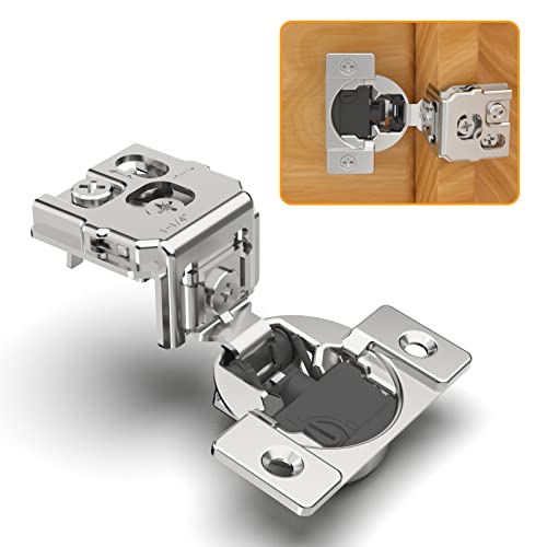 10 Pack 1-1/4" 4D Overlay Soft Close Concealed Hinges for Face Frame Door, Control Closing Speed, Self Close Satin Nickel, 105° Open Angle Concealed Stainless Steel Hinges for Cabinet von Chibery