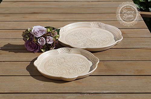 Chic Antique 2er Set Tablett Serviertablett Schale Shabby Antik Landhaus Nostalgie von Chic Antique