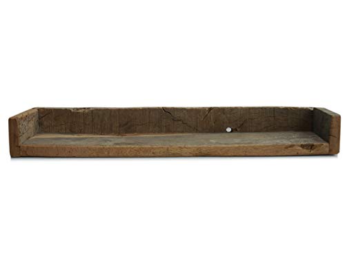 Chic Antique Altes Holzregal Wandregal aus Naturholz braun rustikales Wandboard skandinavisch Landhaus 60 cm lang von Chic Antique