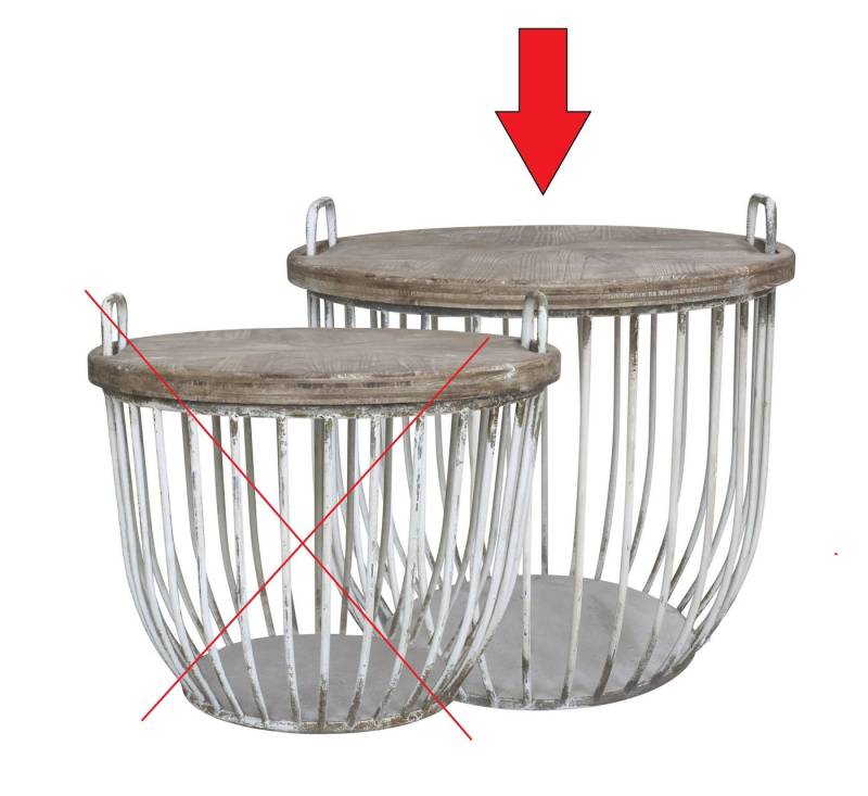 Chic Antique Beistelltisch 1x Beistelltisch Sofatisch Tisch Weiß mit Holzdeckel Chic Antique von Chic Antique