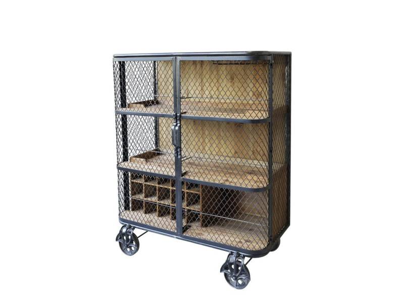 Chic Antique Beistellwagen Vintage Hausbar Barwagen Barschrank Barclay Industrial auf Rädern von Chic Antique