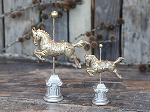 Chic Antique Deko Zirkuspferd 15,5 cm (Gold/Silber glitzernd Weihnachtsdeko von Chic Antique
