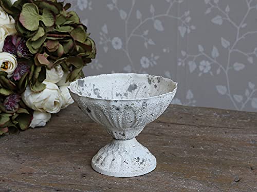 Chic Antique Dekoschale Kelch Aufsatz antik weiß Ø 13 x 10cm Schale Kelch auf Fuß Shabby Chic von Chic Antique