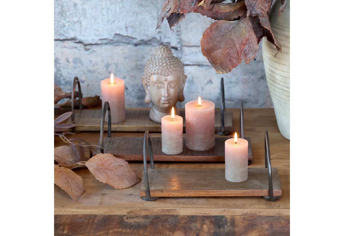 Chic Antique Dekotablett 3er Set Chic Antique Grimaud Holztablett mit Henkel Holz 41081500 (3 St) von Chic Antique