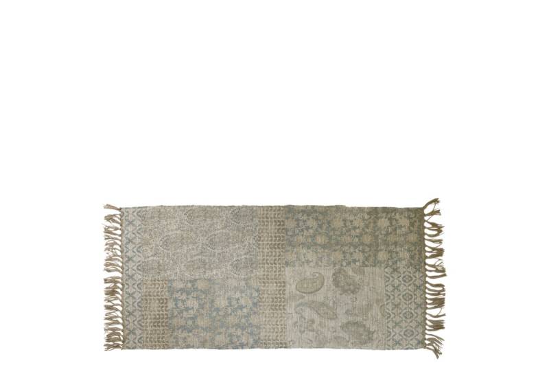 Chic Antique Designteppich Vintage Teppich Läufer mit Druck und Fransen L150/B70 cm natur von Chic Antique