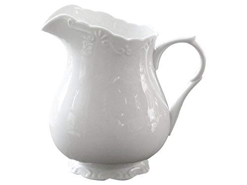 Chic Antique | Edle Kanne Kännchen H 9 cm 250 ml Milchkanne Wasserkrug | 100% Porzellan Weiß | perfekt für Kaffeekränzchen, Tea Time und Dekoration | aus der Provence-Serie von Chic Antique