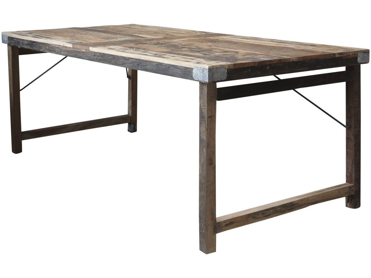 Chic Antique Esstisch Esstisch Vintage Recyceltes Altholz 200/100 Klappbar von Chic Antique