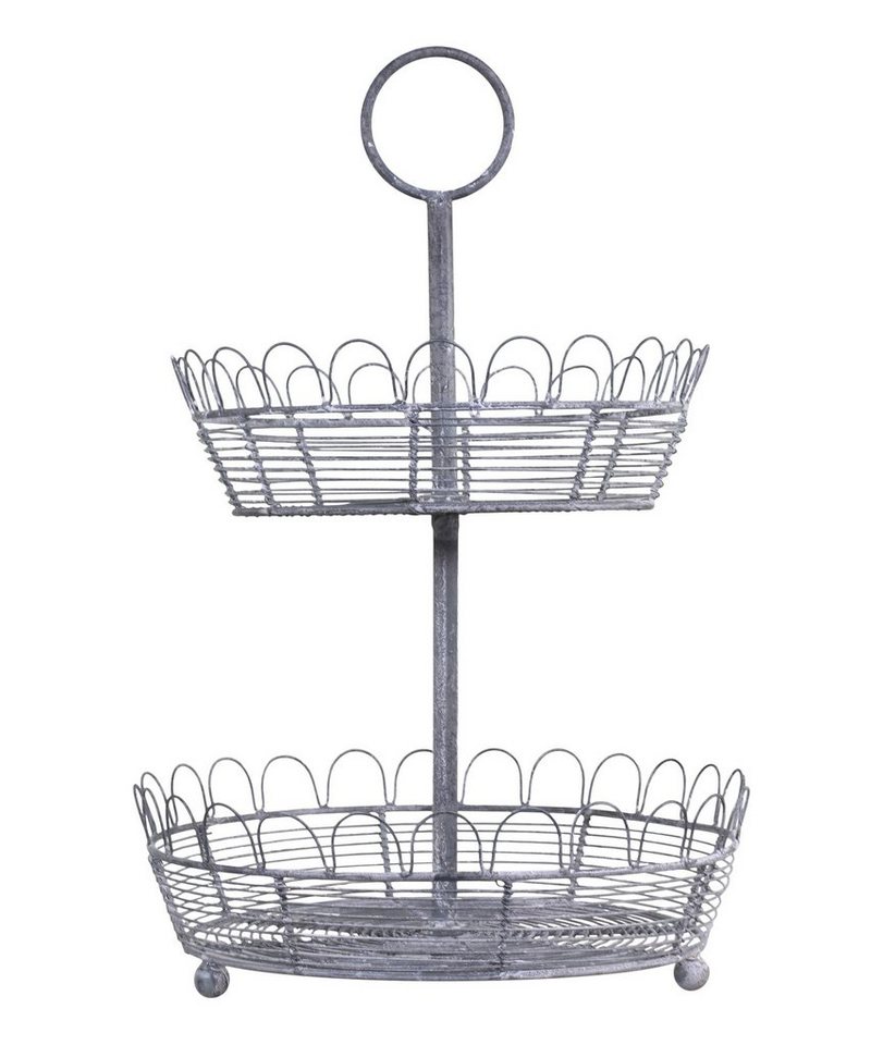 Chic Antique Etagere Etagere Ständer Servierständer 2 Stöckig Metall Grau H46cm Chic, Metall Chic Antique Etagere Etagere Ständer Servierständer 2 Stöckig Metall Grau H46cm Chic, Metall von Chic Antique