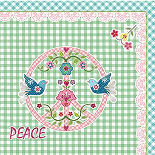 Chic Antique Französische Servietten Papierservietten Peace Bunt 20 Stück 33x33cm Napkin Paper von Chic Antique