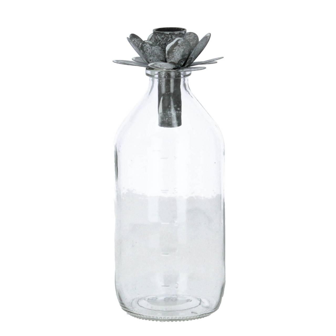 Chic Antique Glasflasche mit Kerzenhalter Blume H21cm antique zink von Chic Antique