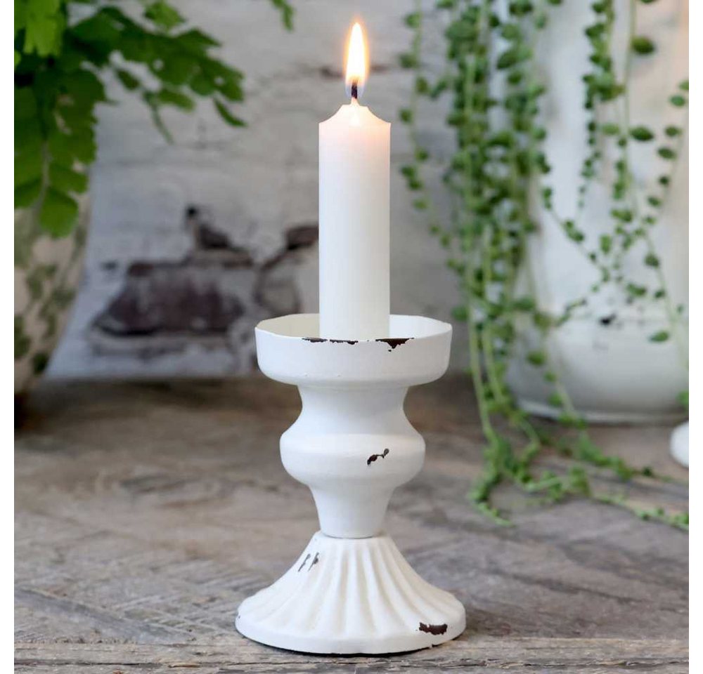 Chic Antique Kerzenhalter Chic Antique Kerzenhalter Antik Creme Weiß Metall 9x7 cm von Chic Antique