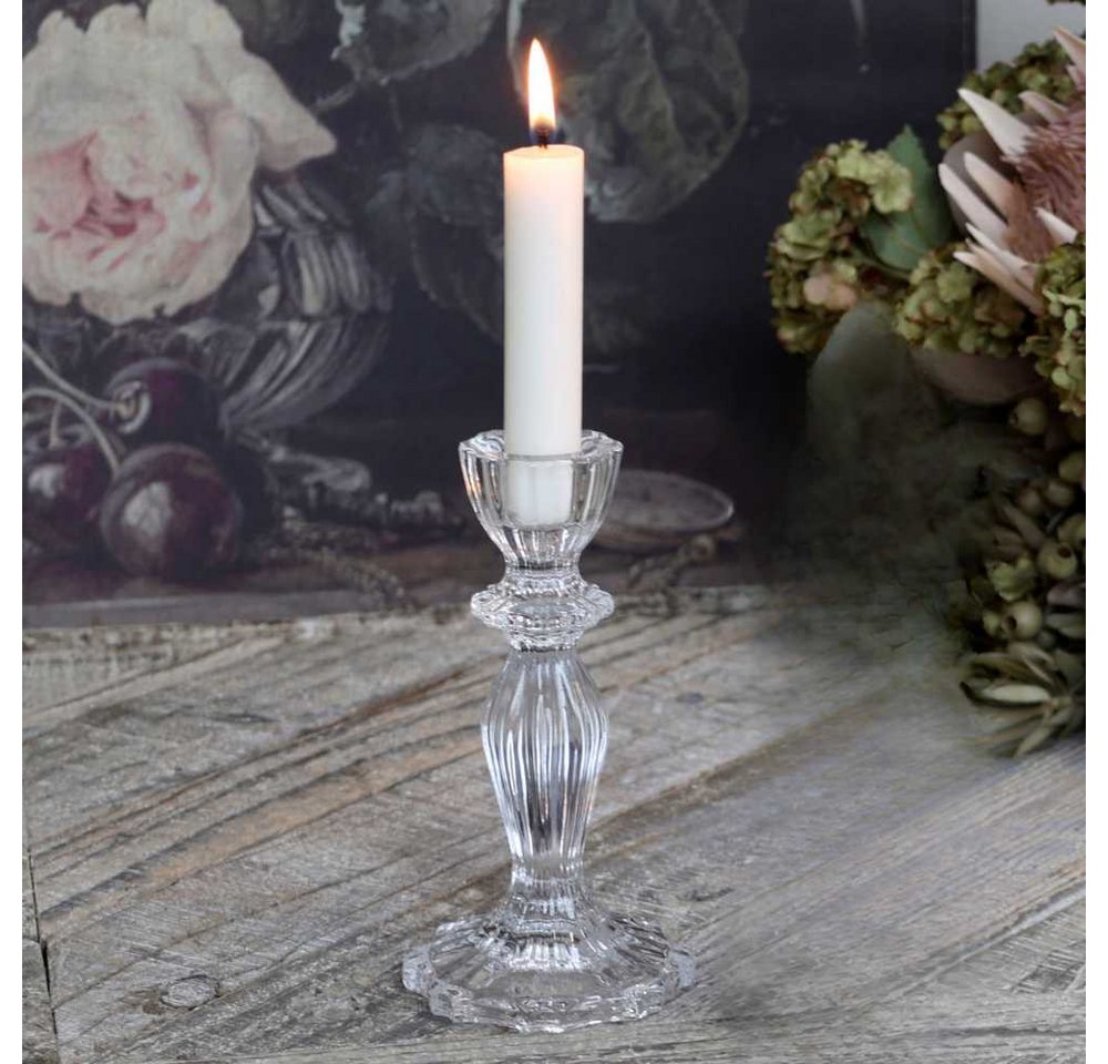 Chic Antique Kerzenhalter Chic Antique Kerzenhalter mit Spitzenkante Glas 15x8 cm Chic Antique Kerzenhalter Chic Antique Kerzenhalter mit Spitzenkante Glas 15x8 cm von Chic Antique