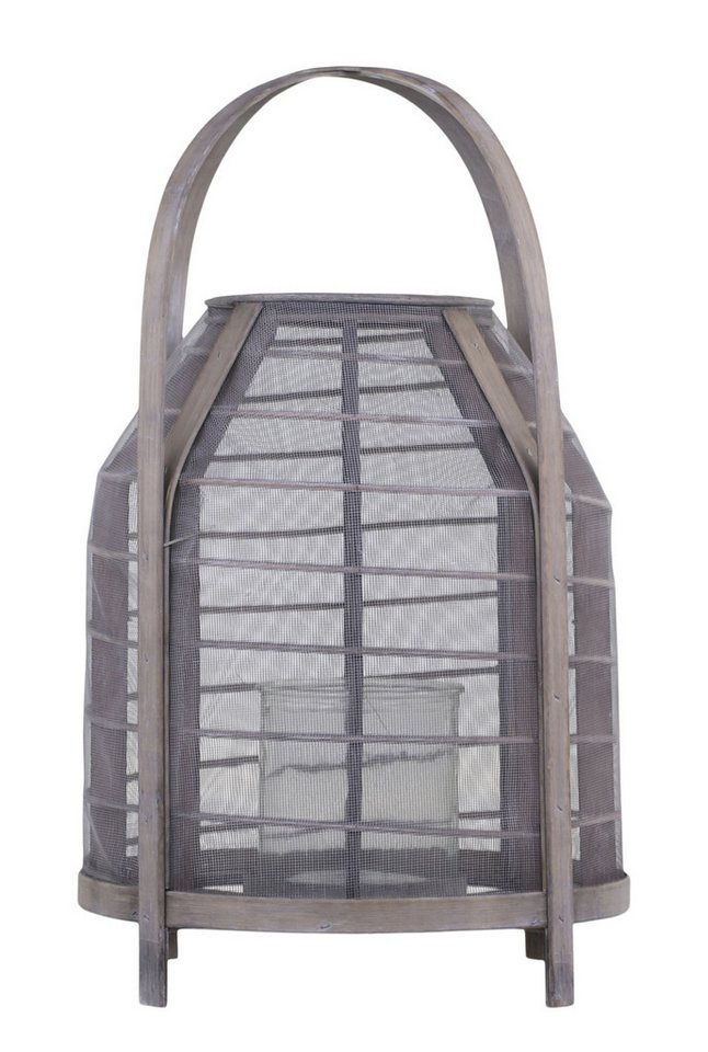 Chic Antique Windlicht Chic Antique - Laterne geflochten mit Netz Windlicht H 54cm Grau von Chic Antique