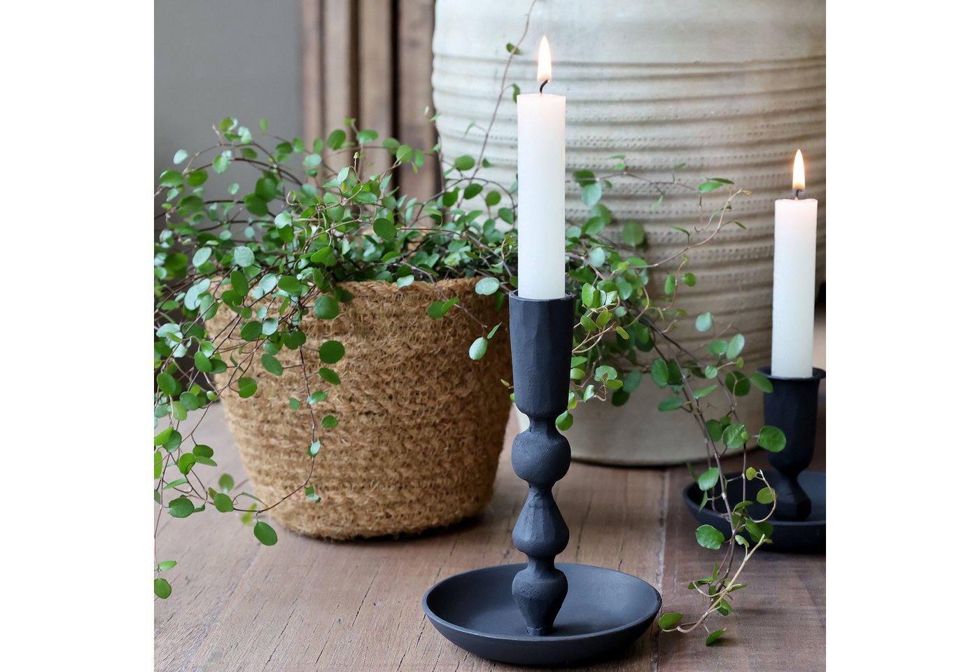 Chic Antique Kerzenhalter Kerzenständer Kerzenhalter H14,5/D9,5 cm antique schwarz (1 St) von Chic Antique