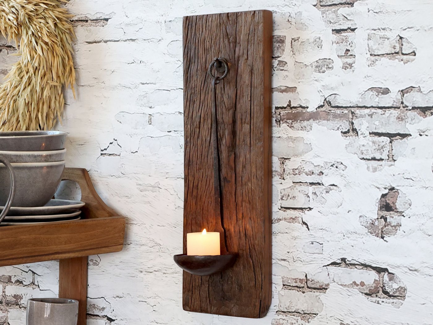 Chic Antique Kerzenhalter Wunderschöner massiver Grimaud Wand Kerzenhalter H45 cm (1 St) von Chic Antique