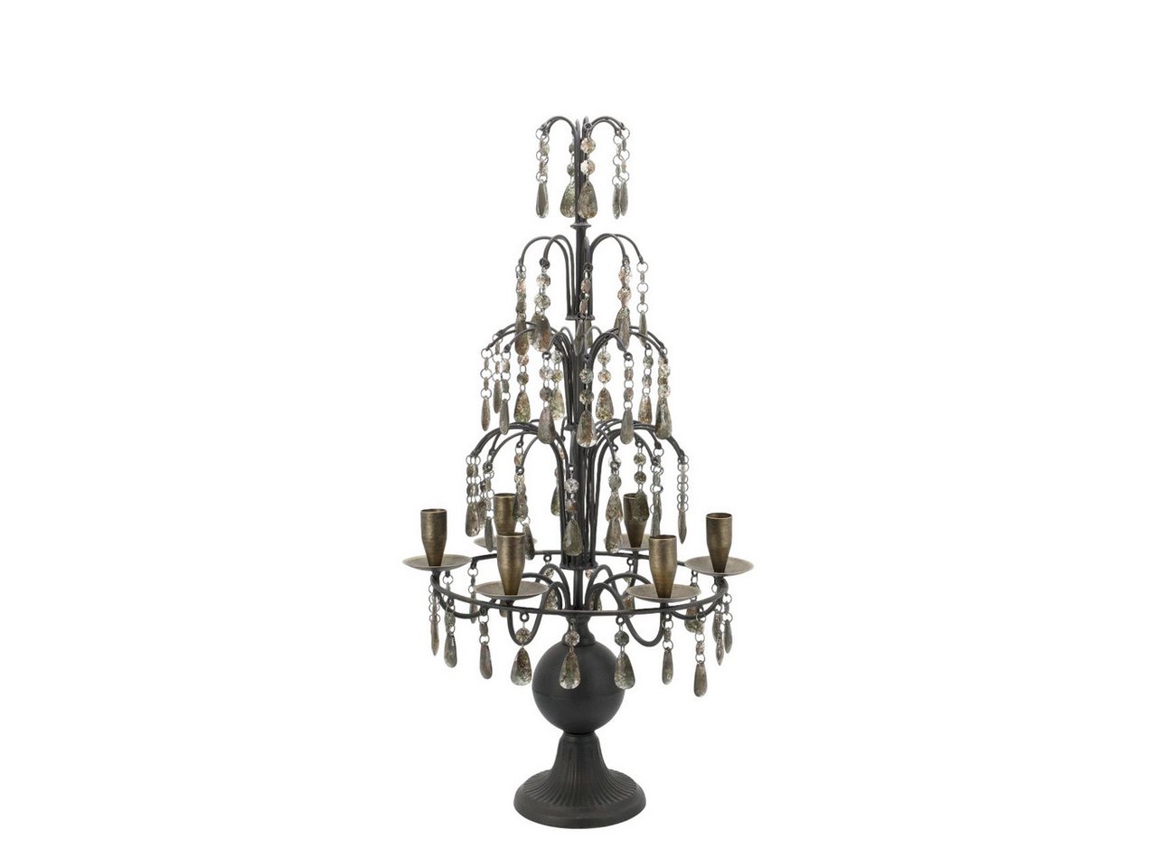 Chic Antique Kerzenständer Französischer Kerzenleuchter Vintage mit Prismen Chic Antique Kerzenständer Französischer Kerzenleuchter Vintage mit Prismen von Chic Antique