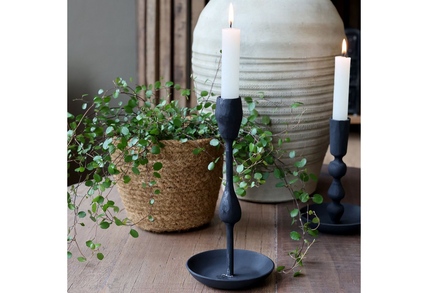 Chic Antique Kerzenständer Kerzenständer Kerzenhalter H21/D9,5 cm antique schwarz (1 St) von Chic Antique