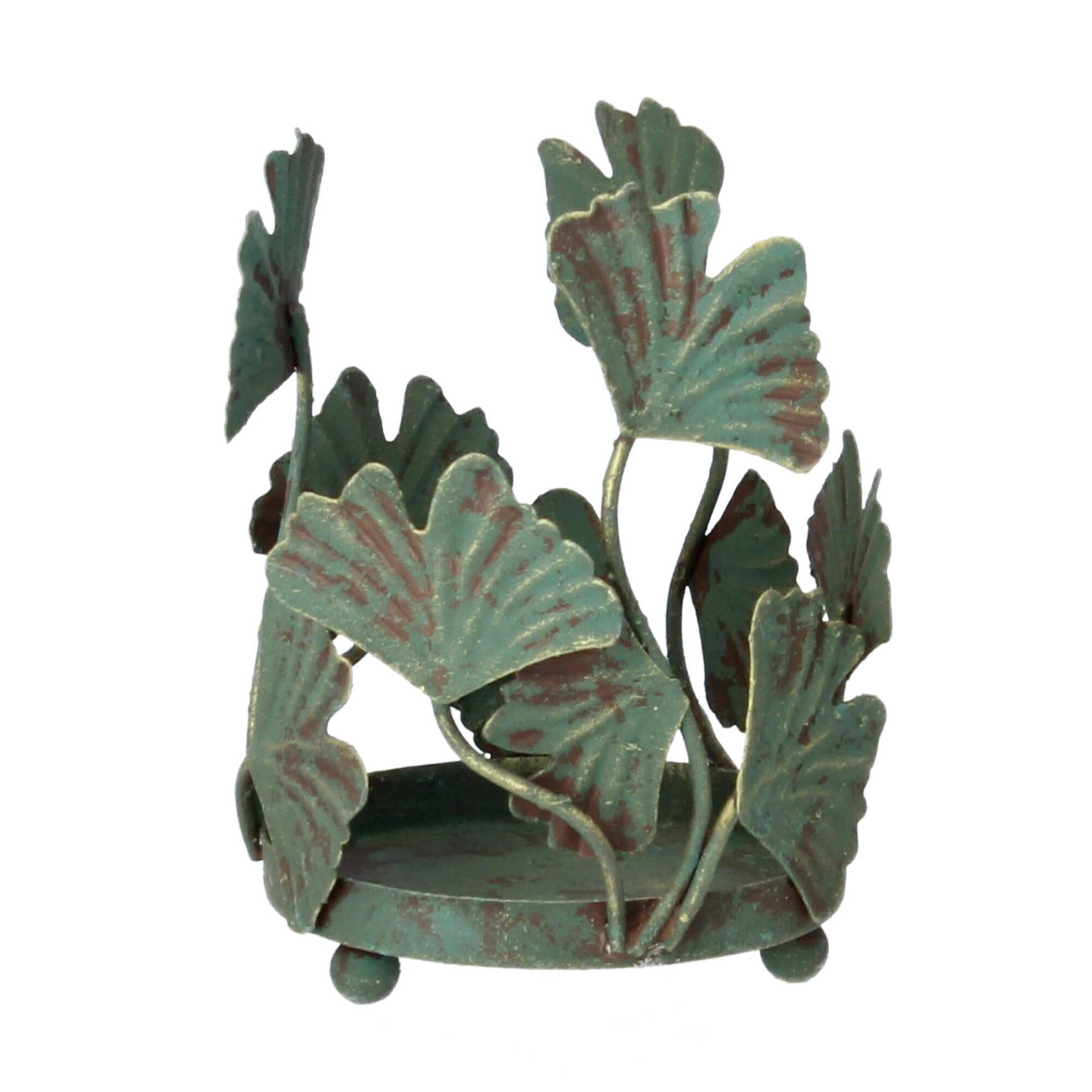 Chic Antique Kerzenständer mit Blattdekor D10 cm Eisen messing Chic Antique Kerzenständer mit Blattdekor D10 cm Eisen messing von Chic Antique
