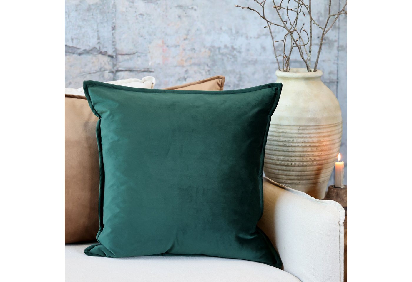 Chic Antique Kissenbezug Chic Antique * Aix Kissebezug velour L50/B50 cm forest green, (1 Stück) von Chic Antique