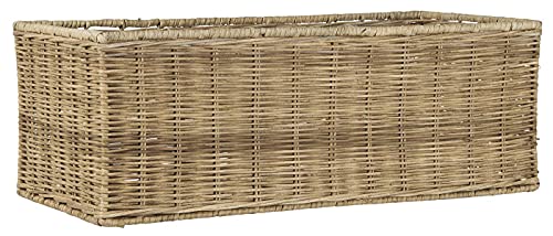 Chic Antique Korb geflochten Rattan Korb Natur L45x21x H16cm großer Korb Aufbewahrungskorb 3775-00 Rattankorb von Chic Antique