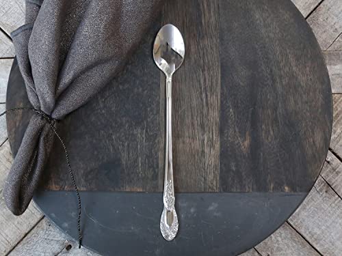 Chic Antique Lattelöffel mit Dekor Löffel für Latte Macchiato Rostfreies Stahl L 19,5cm Silber oder Schwarz (61494-12 Silber) von Chic Antique