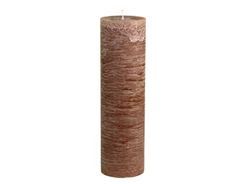 Chic Antique Macon rustikale Stumpenkerze versch.Farben ud Größen Kerze Antik NEU Altarkerzen 100 % Paraffin lange Brenndauer (Walnuss, 35x10cm) von Chic Antique