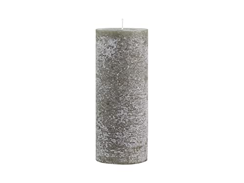 Chic Antique Macon rustikale Stumpenkerze versch.Farben und Größen Kerze Antik NEU Altarkerzen 100 % Paraffin lange Brenndauer (Olive, 25x10 cm) von Chic Antique