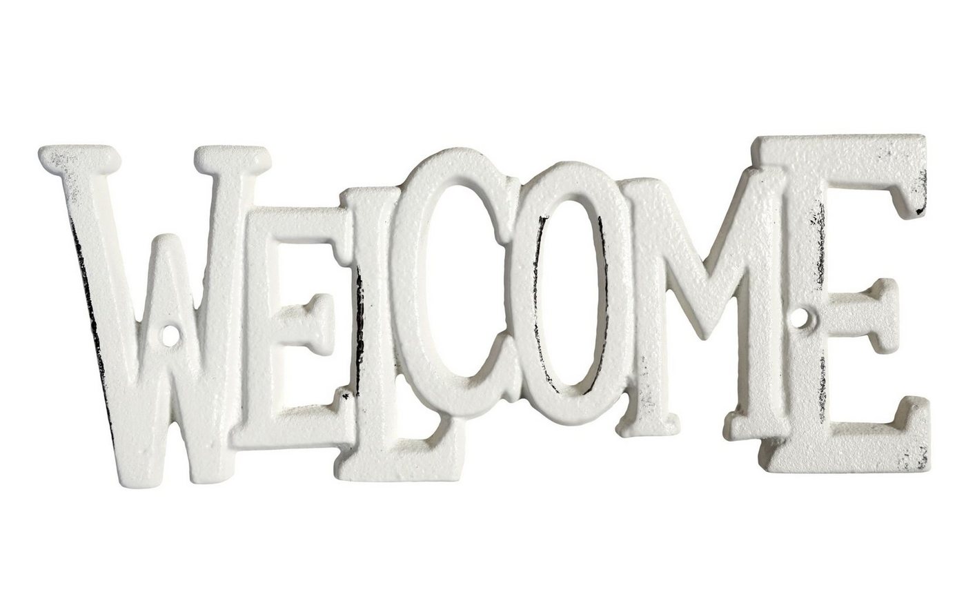 Chic Antique Metallschild Schild Wandschild "WELCOME" Creme 9cm x 23,5cm Eisen 64081419 Chic von Chic Antique