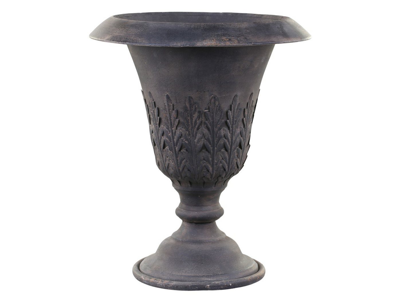 Chic Antique Pflanzkübel Amphore Pflanzkübel Pokal Eisen auf Fuß H43/D35 cm antique Kohle (1 St) von Chic Antique