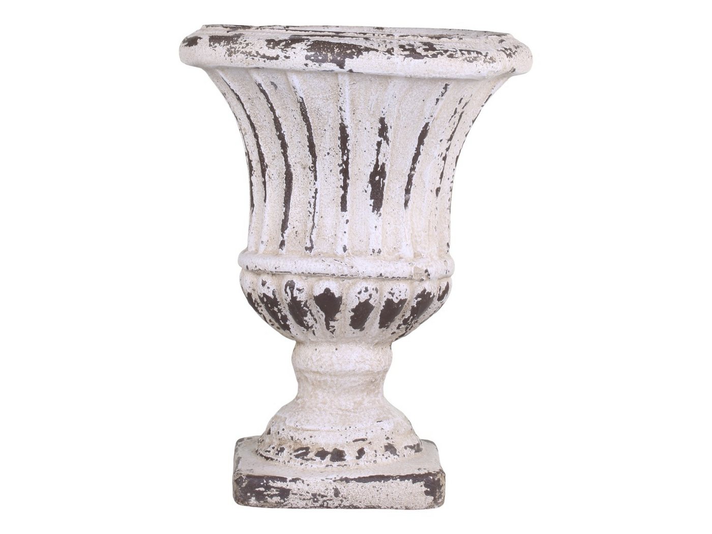 Chic Antique Pflanzkübel Pokal Pflanztopf Vintage auf Fuß H42/L32,5/B32,5 cm antique creme (1 St) von Chic Antique