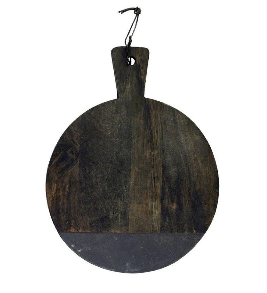 Chic Antique Schneidebrett Schneidebrett mit Steinplatte Servierbrett Ø30cm Chic Antique 61503-24 von Chic Antique