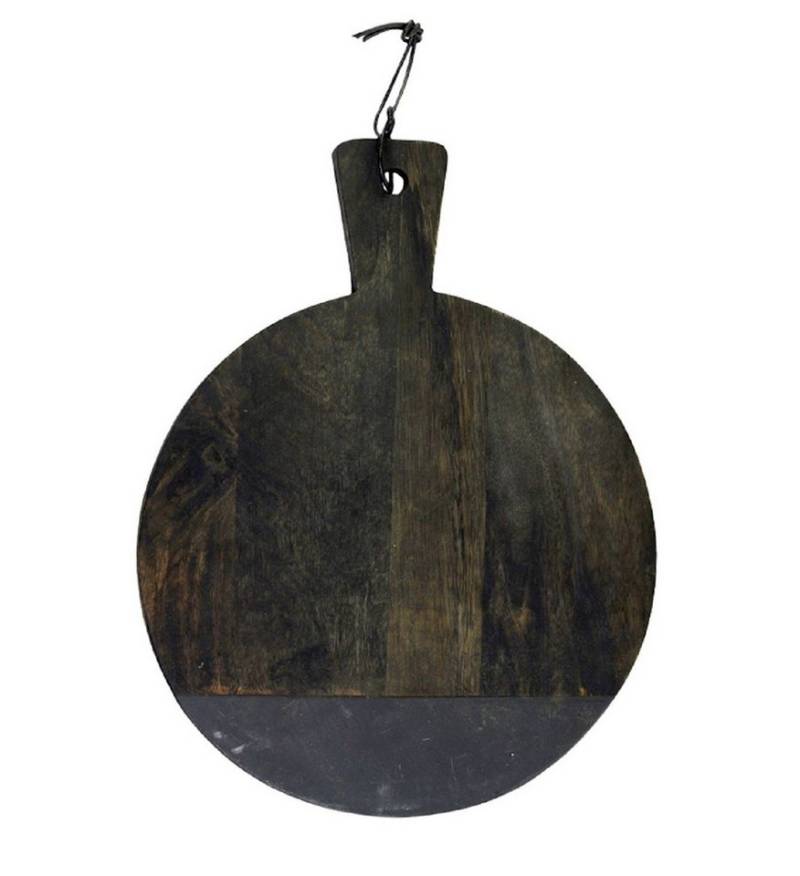 Chic Antique Schneidebrett Schneidebrett mit Steinplatte Servierbrett Ø30cm Chic Antique 61503-24 von Chic Antique