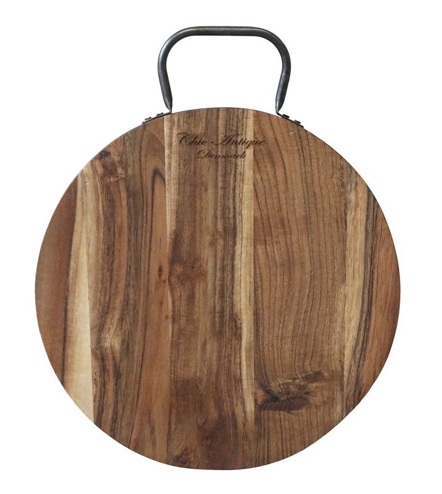 Chic Antique Schneidebrett Tapasbrett Servierbrett Schneidebrett Akazienholz D 30cm Chic Antique von Chic Antique