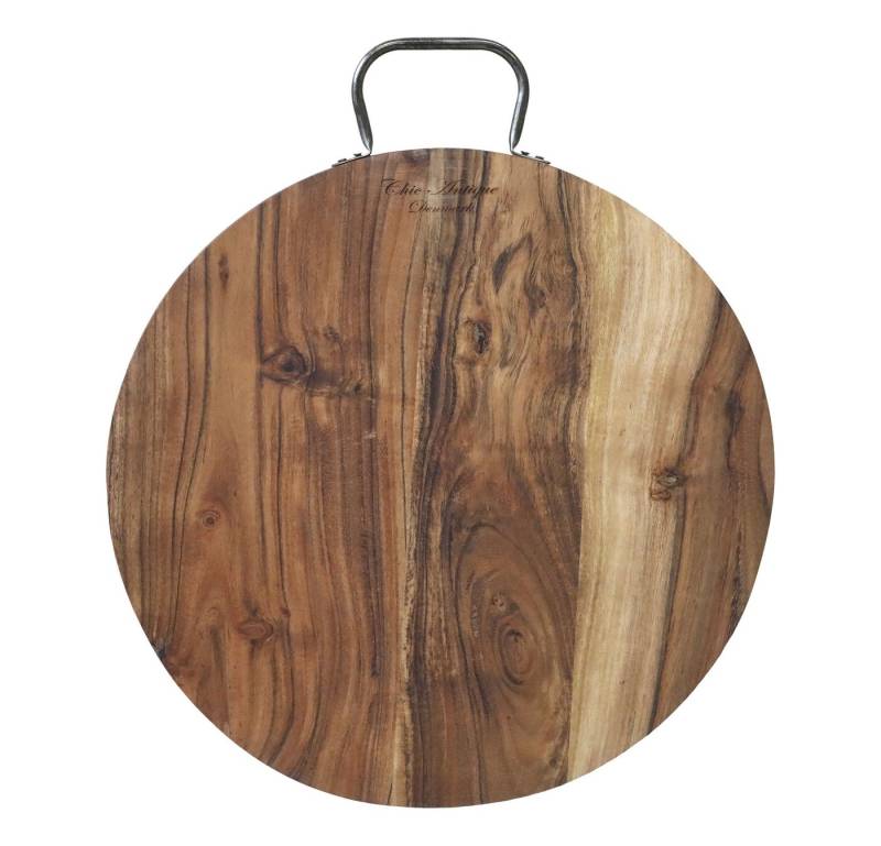 Chic Antique Schneidebrett Tapasbrett Servierbrett Schneidebrett Akazienholz D 40cm Chic Antique von Chic Antique