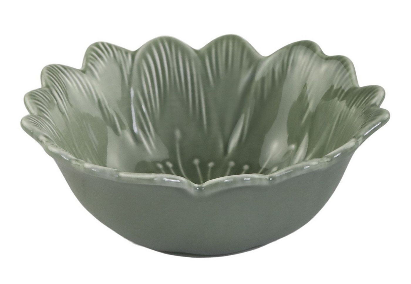 Chic Antique Schüssel Chic Antique - Schüssel Schale 400 ml Porzellan D 15cm Blumeform Grün, Porzellan von Chic Antique
