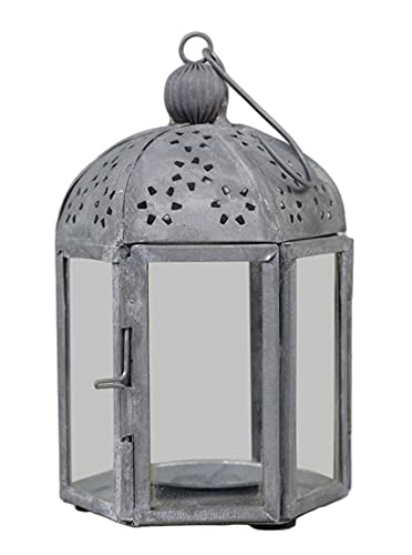 Chic Antique - Sechseckige Laterne mit antikem Zink-Farbmuster. von Chic Antique