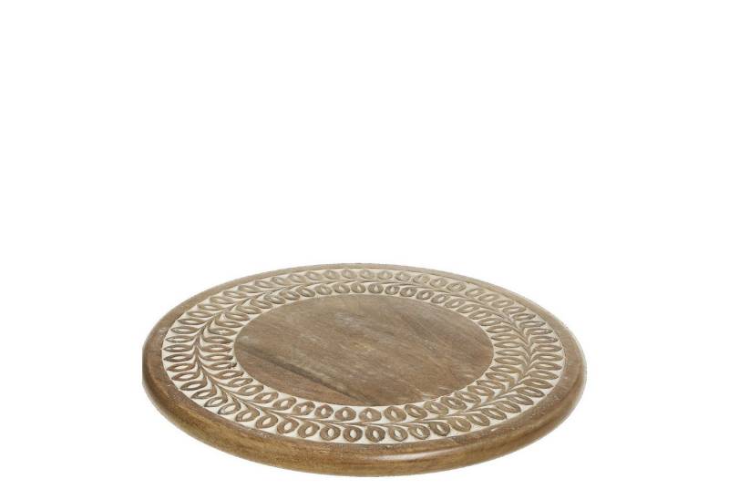 Chic Antique Servierplatte Tapasplatte Serviertablett Tours drehbar Mangoholz und Schnitzereien, Mangoholz mit Schnitzereien von Chic Antique
